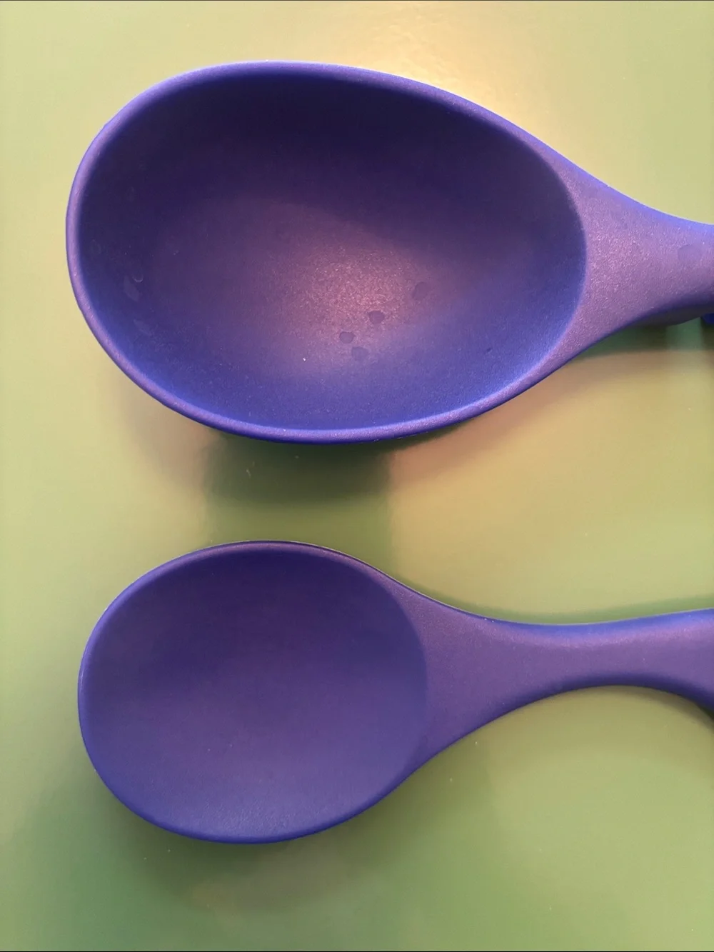 Rachael Ray Blue Silicone Slotted Handles Serving Spoons Set